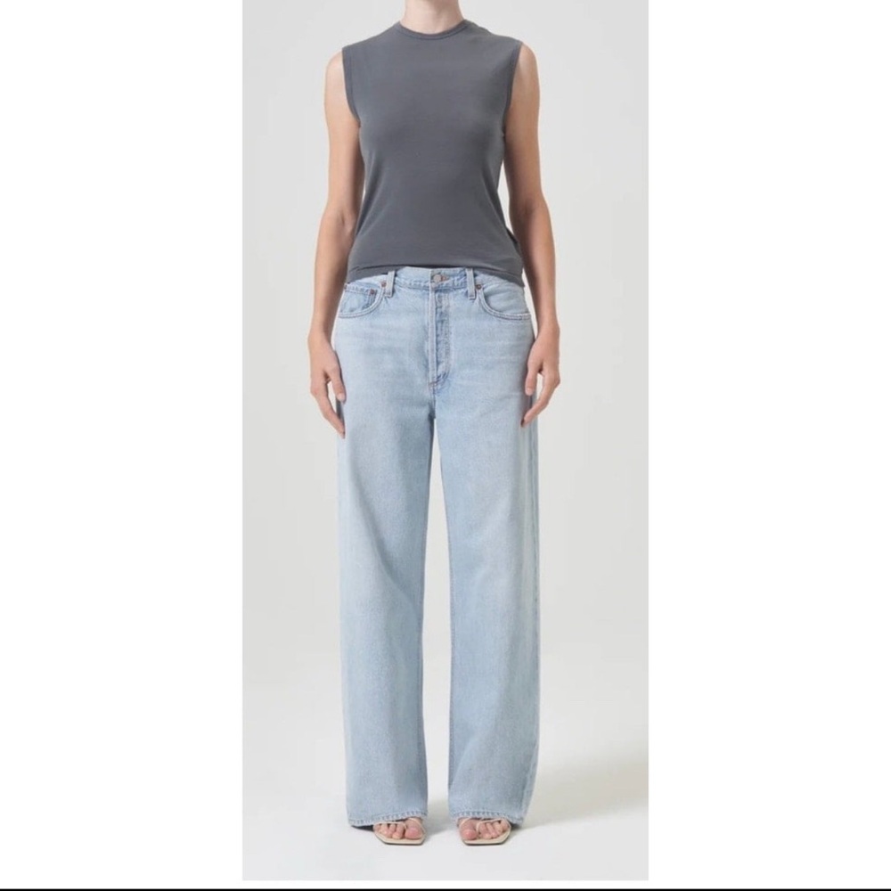 Agolde Light Wash Wide Leg Jeans
